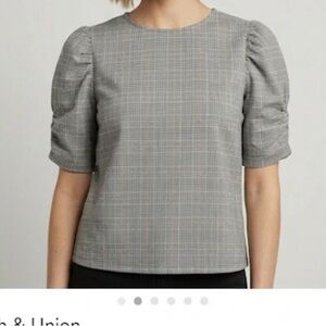 14th and Union Black and White Checkered Top